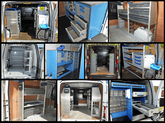 Examples of van racking and shelving